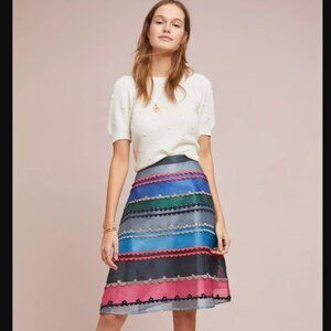 Anthropologie Pankaj & Nidhi Prisma Striped Skirt - XL